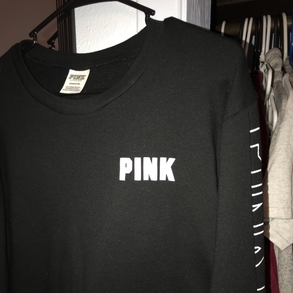 PINK black crew neck